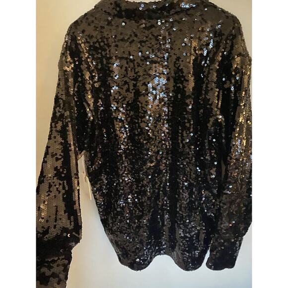 Good American Sequin Party Shirt Size Large Nwt Retails For $149 - Picture 4 of 6